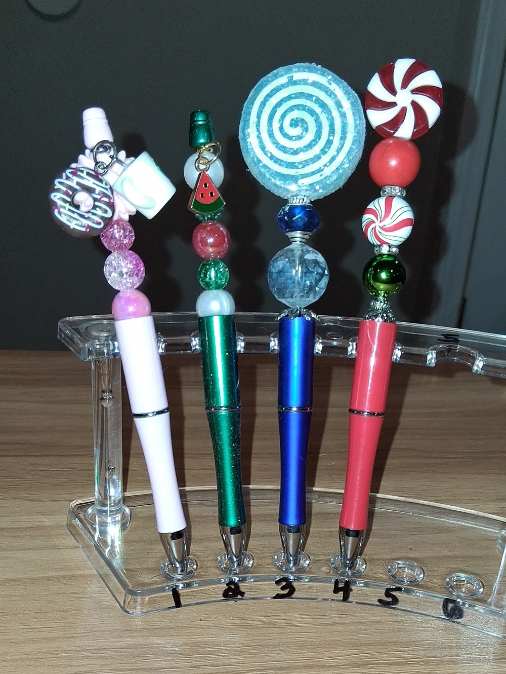 Handmade Decorative Beaded Pen in Pink, Green, Blue, Red- SOLD SEP.